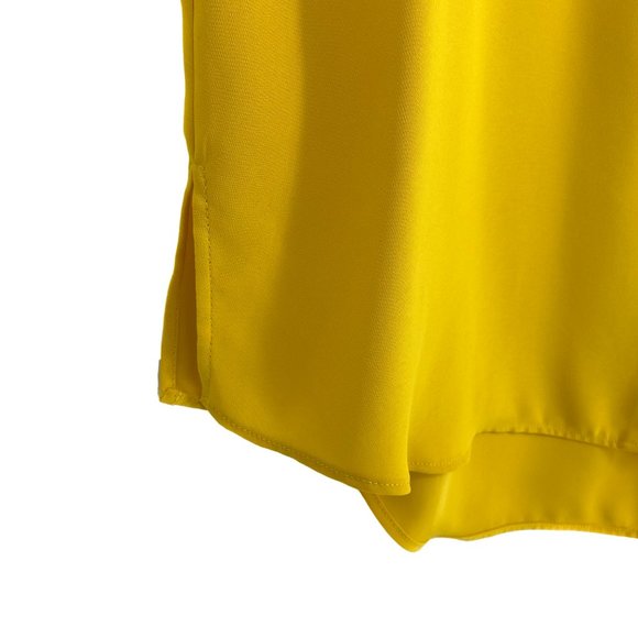 RACHEL ZOE Los Angeles New York Yellow Button Up Sleeveless Shirt Size L - Picture 9 of 16